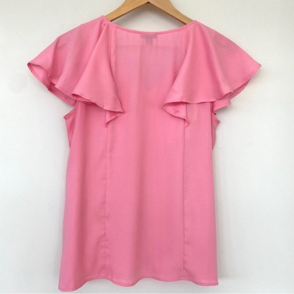 Ann Taylor Pink V-Neck blouse S - Picture 3 of 8